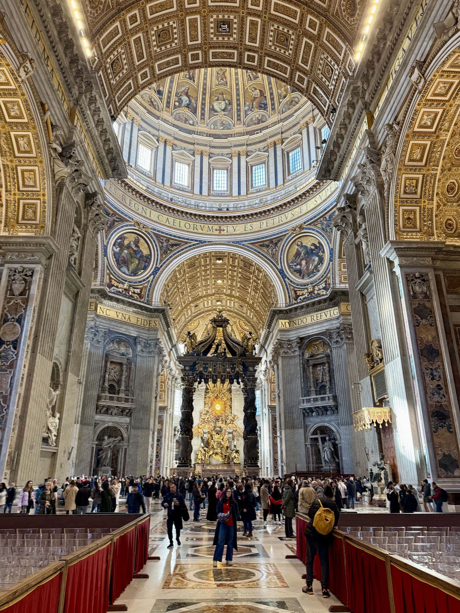 Gilded interior of St. Peter's Basilica in the Vatican