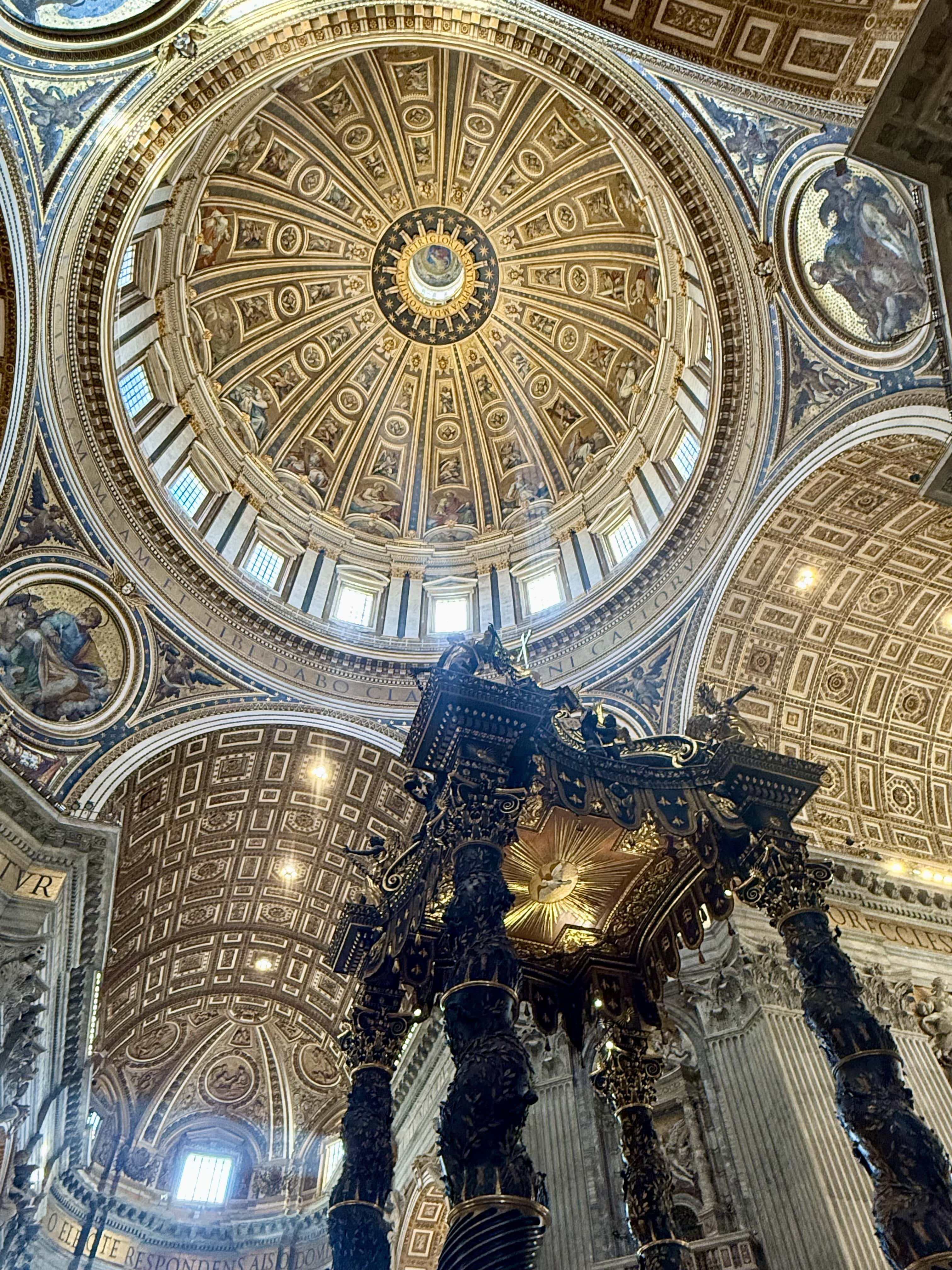 Bernini's Baldachin under Michelangelo's dome